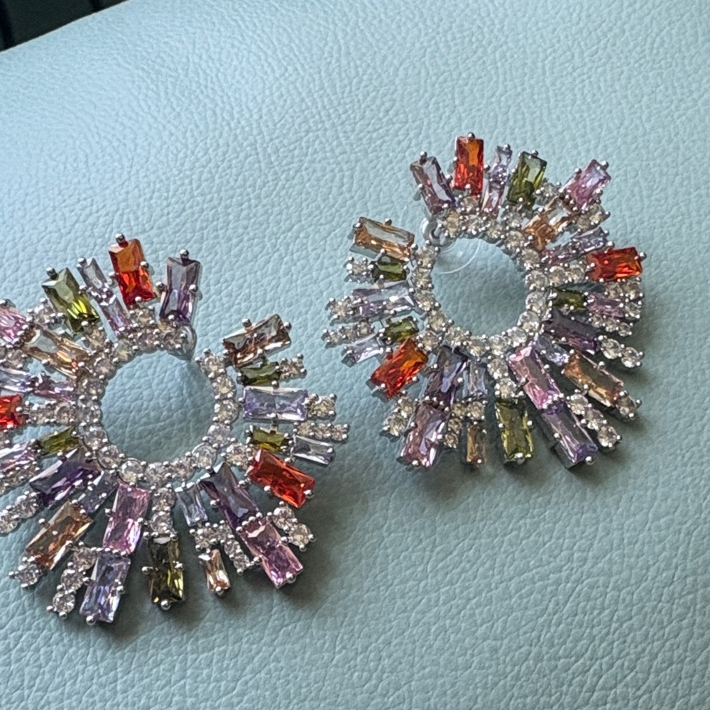 Colorful Crystal Statement Earrings